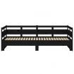 Pull-out Day Bed Black Solid Wood Pine 2x(92x187) cm