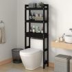 Toilet Rack Black 63x26x171 cm Solid Wood Pine