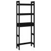 Toilet Rack Black 63x26x171 cm Solid Wood Pine