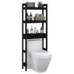 Toilet Rack Black 63x26x171 cm Solid Wood Pine