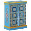 Sideboard Solid Mango Wood Turquoise Hand Painted