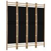 Folding 4-Panel Room Divider 160 cm Bamboo and Canvas