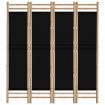 Folding 4-Panel Room Divider 160 cm Bamboo and Canvas