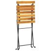 Folding Garden Chairs 2 pcs Steel and Solid Acacia Wood