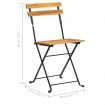 Folding Garden Chairs 2 pcs Steel and Solid Acacia Wood