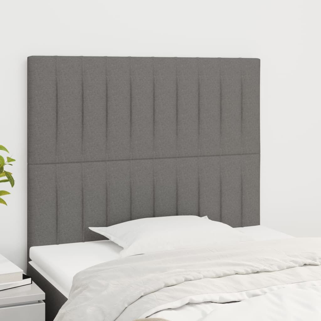 Headboards 2 pcs Dark Grey 80x5x78/88 cm Fabric