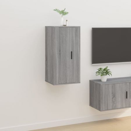 Wall Mounted TV Cabinet Grey Sonoma 40x34.5x80 cm