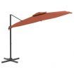 Double Top Cantilever Umbrella Terracotta 400x300 cm