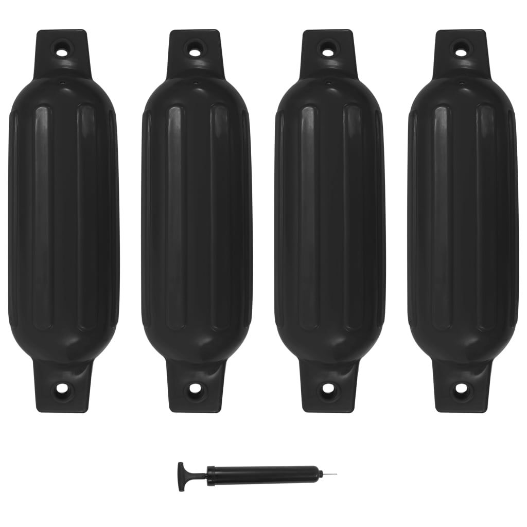 Boat Fender 4 pcs Black 41x11.5 cm PVC