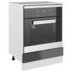 Oven Cabinet High Gloss Grey 60x46x81.5 cm Engineered Wood