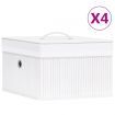 Bamboo Storage Boxes 4 pcs White