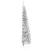 Slim Artificial Half Christmas Tree with Stand Silver 210 cm