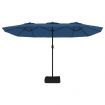 Double-Head Parasol with LEDs Azure Blue 449x245 cm