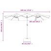Double-Head Parasol with LEDs Azure Blue 449x245 cm
