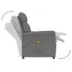 Massage Chair Dark Grey Faux Suede Leather