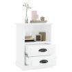 Bedside Cabinet High Gloss White 43x36x60 cm