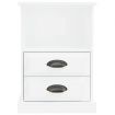 Bedside Cabinet High Gloss White 43x36x60 cm