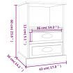 Bedside Cabinet High Gloss White 43x36x60 cm