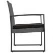 Garden Dining Chairs 2 pcs Dark Grey PP Rattan