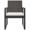 Garden Dining Chairs 2 pcs Brown PP Rattan