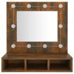 Mirror Cabinet with LED Smoked Oak 60x31.5x62 cm