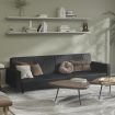 2-Seater Sofa Bed Black Faux Leather