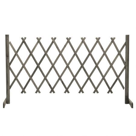 Garden Trellis Fence Grey 150x80 cm Solid Firwood