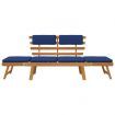 Garden Bench with Cushions 2-in-1 190 cm Solid Acacia Wood