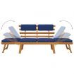 Garden Bench with Cushions 2-in-1 190 cm Solid Acacia Wood