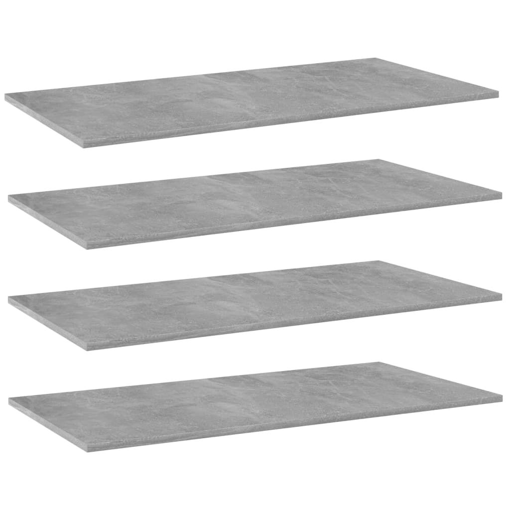 Bookshelf Boards 4 pcs Concrete Grey 100x50x1.5 cm Engineered Wood