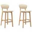 Bar Stools 2 pcs Cream Fabric