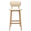 Bar Stools 2 pcs Cream Fabric