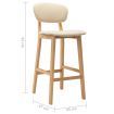 Bar Stools 2 pcs Cream Fabric