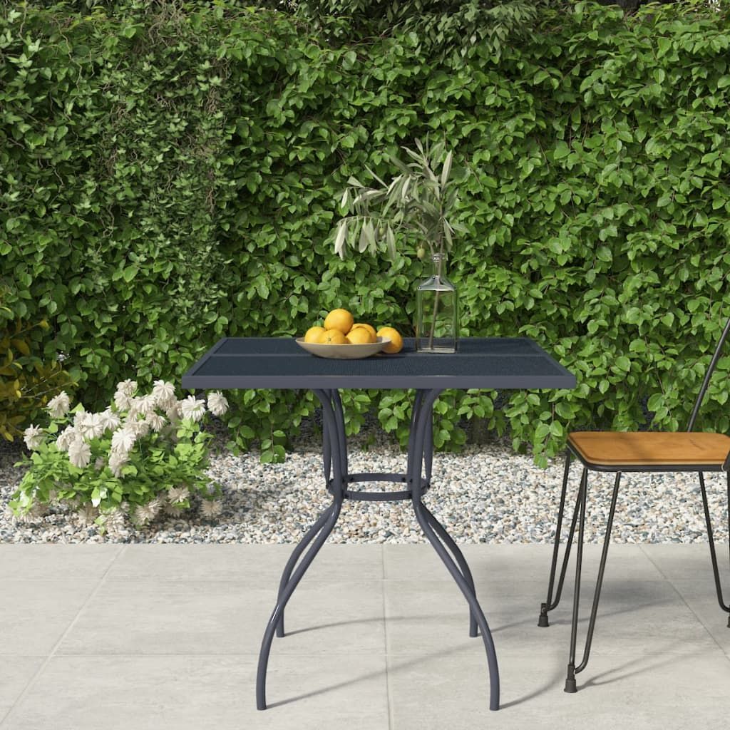 Garden Table Anthracite 80x80x72.5 cm Steel Mesh