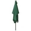 Parasol with LEDs and Steel Pole Green 2x3 m