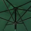 Parasol with LEDs and Steel Pole Green 2x3 m