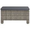 Garden Footrest with Cushion Grey Poly Rattan