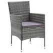 Garden Dining Chairs 4 pcs Poly Rattan Grey