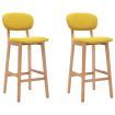 Bar Stools 2 pcs Mustard Yellow Fabric