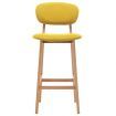 Bar Stools 2 pcs Mustard Yellow Fabric