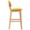 Bar Stools 2 pcs Mustard Yellow Fabric