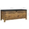 Storage Box with Cushion Smoked Oak 105x40x45 cm Engineered Wood