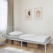 Metal Bed Frame with Headboard White 107x203 cm