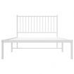 Metal Bed Frame with Headboard White 107x203 cm