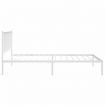 Metal Bed Frame with Headboard White 107x203 cm