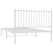 Metal Bed Frame with Headboard White 107x203 cm