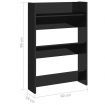 Wall Shoe Cabinet High Gloss Black 60x18x90 cm Engineered Wood