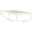 Bed Frame White Solid Wood 92x187 cm Single Bed Size