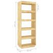 Book Cabinet/Room Divider 60x35x167 cm Solid Pinewood