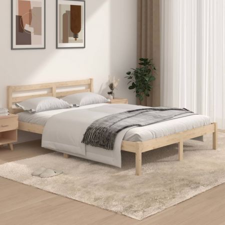 Bed Frame Solid Wood Pine 137x187 Double Size